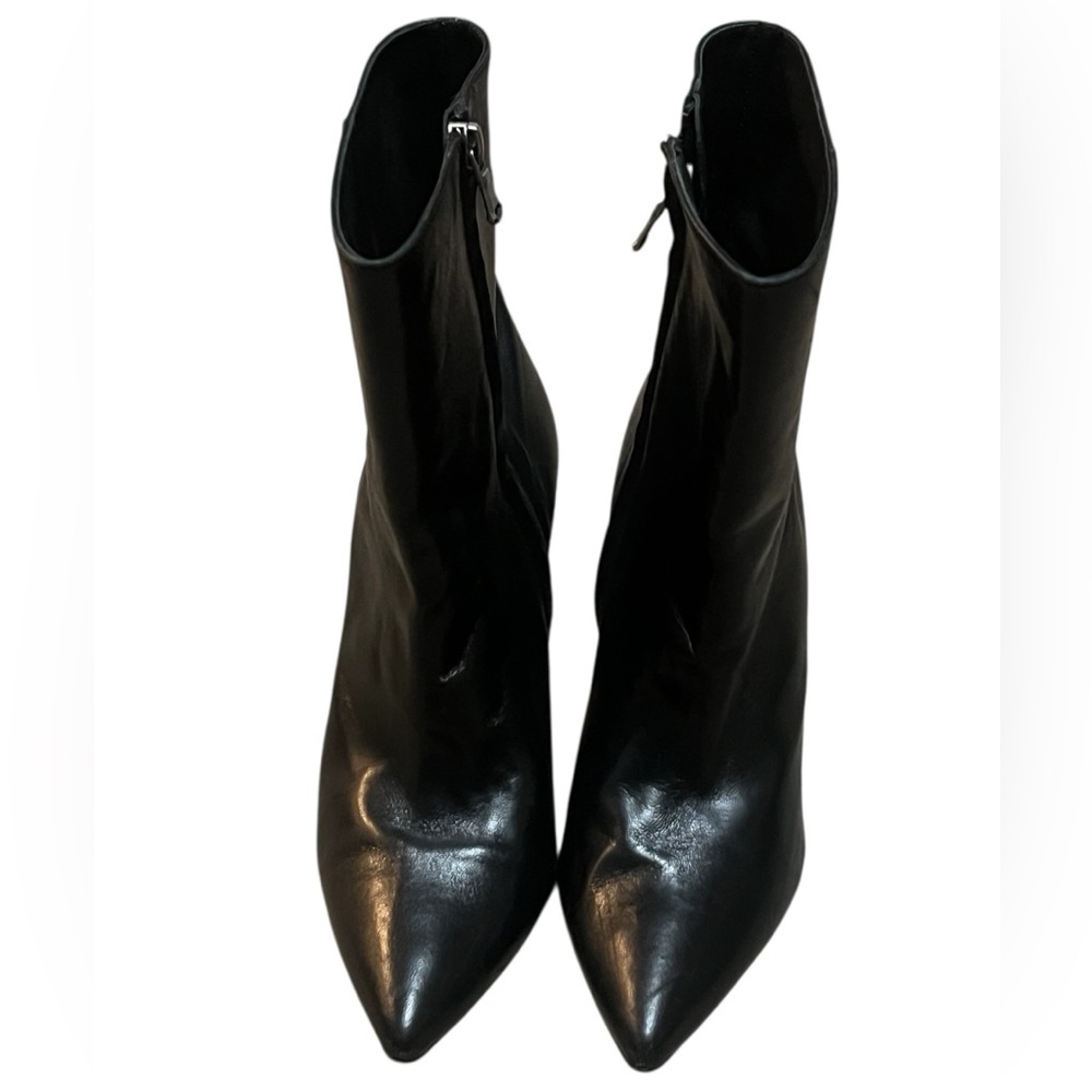 Charles David black leather pointed toe block heel ankle boots Made in Italy - Picture 2 of 10